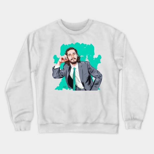 Shia LaBoeuf - An illustration by Paul Cemmick Crewneck Sweatshirt by PLAYDIGITAL2020